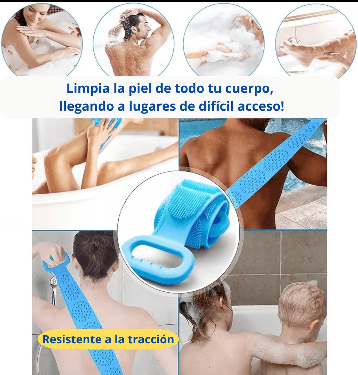 CEPILLO DE DUCHA EXFOLIANTE - MASAJEA Y LIMPIA TU PIEL